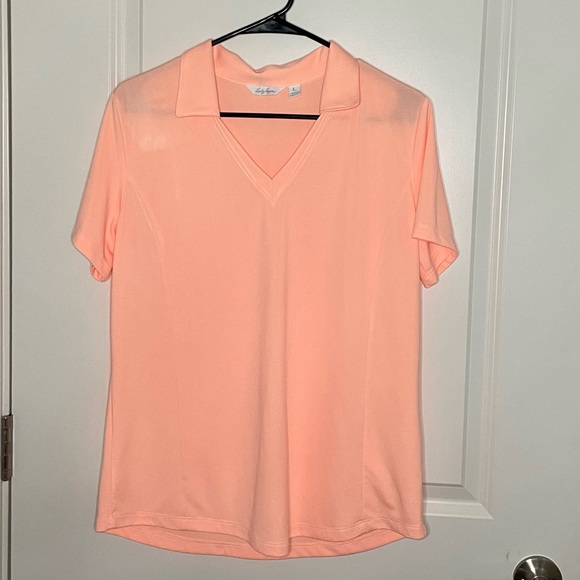 Lady Hagen Peach Golf Polo Tee - Picture 2 of 4